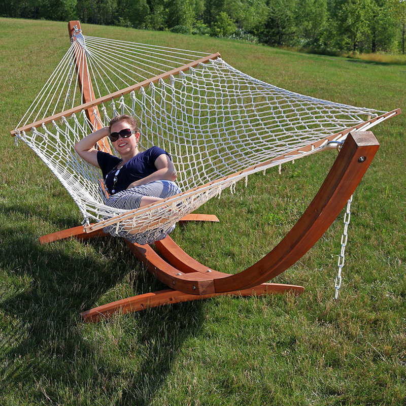 Sand Stable Kulun Double Hammock with Stand Reviews Wayfair